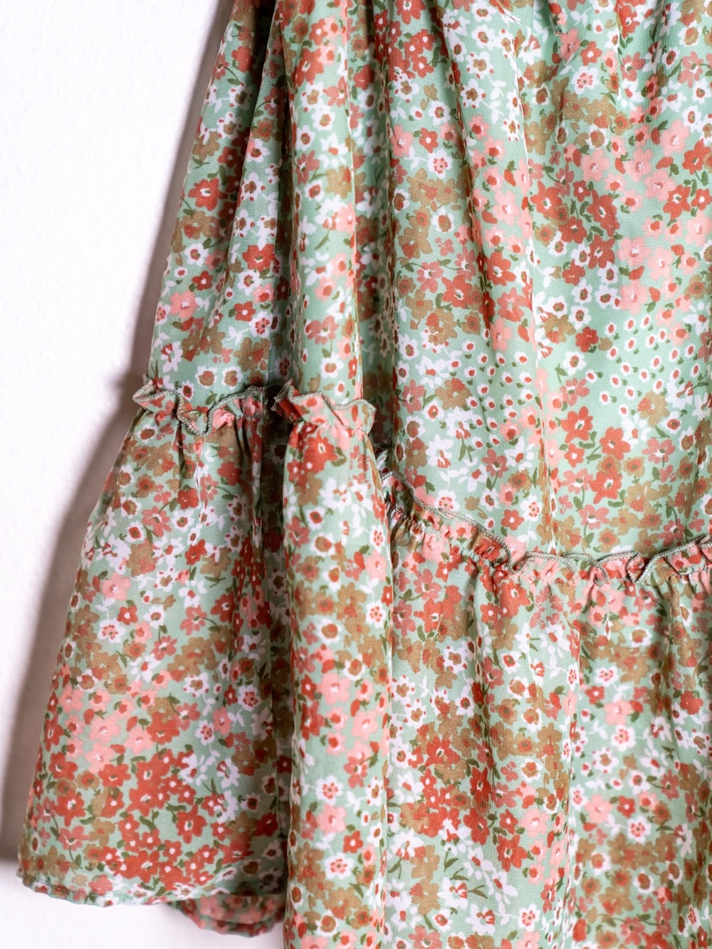 Green & Coral Floral Midi Dress - Picture 3 of 5